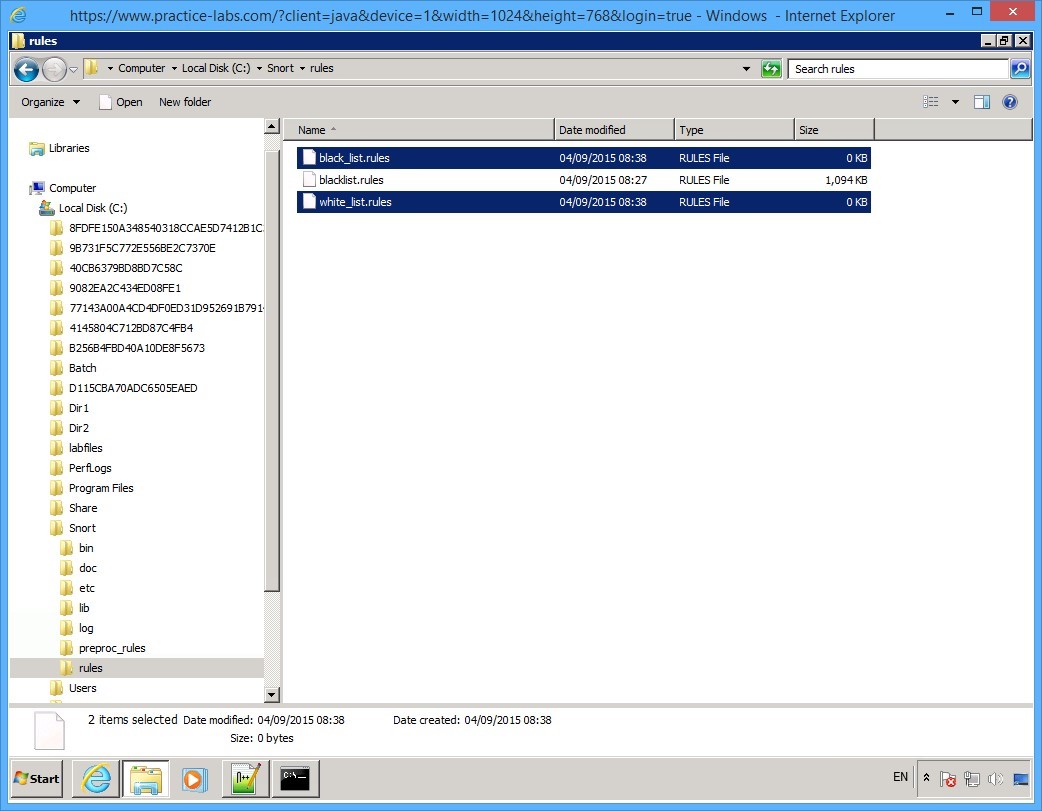 Practice Labs screenshot.